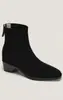Botines Simples Versátiles para Mujer Tacón Bajo Punta Cuadrada Botas Elásticas Estilo Elegante Tacón Alto Cierre Trasero Botas Adelgazantes