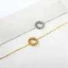 Joyas Transfronterizas Pulsera Cruzada con Circonita Ins Diseño de Nicho Corona Joyería de Mano Pulsera Chapada en Oro de 18K de Acero Inoxidable