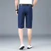 Pantalones Cortos de Mezclilla Finos Casuales para Hombres Jóvenes Verano 2024 Nuevos de Color Sólido Elásticos Rectos de Longitud Media Moda Dropshipping