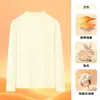 Camiseta base de manga larga para hombre, 290G, pelo de conejo, forro polar de doble cara, cuello medio alto, nuevo para otoño e invierno 2026, top interior