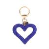 Llavero con forma de corazón de melocotón con diamantes ahuecados, creativo llavero con forma de corazón de melocotón con diamantes incrustados, estuche portátil para auriculares y bolso colgante