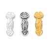 Colgante de Bambú de Buena Fortuna y Paz Plata Pura S999 Chapado en Oro Vintage Carácter de Fortuna Cuentas Espaciadoras Ruyi Accesorios para Cordón DIY