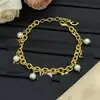 Pulsera de Perlas con Múltiples Letras de Marca de Diseñador Nueva Estilo Europeo y Americano Transfronteriza para Mujer, Pulsera de Gama Alta, Venta al por Mayor para Transmisión en Vivo