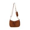 Nova Bolsa de Ombro Feminina de Veludo Cotelê 2026, Bolsa Transversal Casual de Cor Sólida, Pequena Bolsa da Moda Estilo Coreano para Mulheres