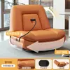 Sillón sofá individual, sofá cápsula espacial, sofá reclinable eléctrico giratorio para sala de estar, mecedora multifuncional de cuero WY