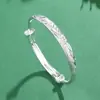 Rueda de la Fortuna Arenado Coche Flor Pulsera de Empuje y Tirón para Mujer Plata de Ley Plata Gratis Versátil Regalo de Día de la Madre Cumpleaños Pulsera Joyería