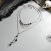 Collar Gargantilla con Colgante de Estilo Gótico Oscuro Transfronterizo Europeo y Americano, Cadena de Borla Personalizada, Cadena para Clavícula
