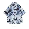 Camisa de Manga Corta Azul Klein para Hombre, Corte Holgado, Tendencia de Verano Ins, Diseño de Alta Gama, Estilo de Nicho, Camisa Fresca y Elegante 12