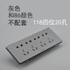 Regleta de Pared Ultradelgada de Dos o Tres Tomas 10A Oculta Gris de Cinco Orificios con un Puerto USB Panel de Decoración para el Hogar Venta al por Mayor