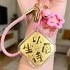 Llavero de Oro Puro 999, Princesa del Tesoro, Colgante de Buena Fortuna, Amuleto, Regalo, Admite Personalización al por Mayor