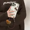 Acessório de laço de gato adequado para capa de telefone Apple 17, iPhone 18pm, fofo 16 desenho animado 15 com cordão 14
