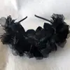 Acessórios de Cabeça Transfronteiriços Guirlanda Artificial Noiva Tela Grande Gaze Flor Faixa de Cabelo para Meninas Rolo de Cabelo Núcleo de Flor Faixa de Cabelo com Flor Acessórios de Cabelo para Performance