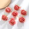 6cm Cabeças de Flores de Rosa Artificiais para Decoração, Materiais Artesanais DIY, Flores para Roupas e Flores Artificiais