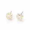 Pendientes de Botón Geométricos de Circonita Compactos y de Moda para Mujer, Pendientes de Nicho Francés de Alta Gama con Textura de Lujo Ligero, Pendientes Versátiles y Elegantes