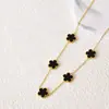 Versión Transfronteriza V13Mm Pulsera de Trébol de Cinco Hojas Conjunto de Tres Piezas Collar de Cinco Flores de Alta Gama Joyería Pendientes Joyería