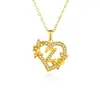 26 Collares con Letras Inglesas para Mujer, Colgante de Flor en Forma de Corazón con Diamantes, Cadena para Clavícula de Diseño Único, Accesorio Versátil de Lujo Ligero