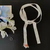 Bufanda Larga Estrecha de Encaje Blanco para Mujer, Nuevo Estilo Primavera Temprana, Diadema de Gama Alta, Cinturón, Corbata de Cuello, Accesorio de Protección para el Cuello