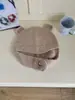 Outono e inverno novo pequeno monstro chapéu redondo orelha chapéu orelha de urso bonito de pelúcia velo chapéu quente proteção da orelha cabeçalho lei feng chapéu