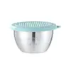 Plato pequeño de acero inoxidable 304 con tapa de silicona a prueba de fugas, Taza para salsa para uso en la cocina, Plato pequeño para condimentos y salsa de soja