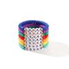 Pulsera Combinada de Cuentas de Colores Letras Inglesas Cuentas de Arroz Hecha a Mano Estilo Étnico Retro Multicapa Elástica Versátil