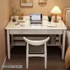 Escritorio de Madera Maciza Estilo Chino para Uso Doméstico en el Dormitorio con Cajones, Escritorio de Oficina de Computadora Multifuncional Engrosado, Mueble Escritorio para Estudiantes