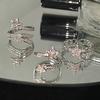 Anillo de Estrellas de Diamantes Completos Meteoro para Mujer Ins Traje Anillo Doble Ajustable Brillante de Cinco Puntas