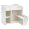 Estação de Trabalho de Mesa para Escritório Canto Prateleira de Armazenamento Multicamadas Estante de Livros para Dormitório Prateleira de Armazenamento de Livros e Papelaria