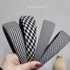 Diadema de pata de gallo Retro francés Esponja gruesa Cuadros blanco y negro Diadema Celebridad cibernética Esponja Ala ancha Tarjeta para el cabello