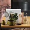 Tazón de Matcha de Cerámica Japonesa Transfronterizo, Utensilios para Preparar Té de la Dinastía Song, Juego de Batidores de Té de 100 Piezas, Caja de Regalo para Ceremonia de Té