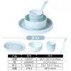 Juego de Mesa para Hotel Personalizable de Cuatro Piezas Set Moderno Sencillo de Tazón y Plato Restaurante de Hot Pot Restaurante Chino Juego de Vajilla de Melamina