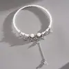 Gargantilla de Perlas Europeas y Americanas Transfronterizas con Colgante de Gota de Agua Estrella y Borla, Cadena para Clavícula Simple de Moda, Estilo Dulce y Fresco, Collar Versátil de Lujo Ligero