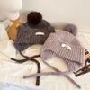 Invierno para mujer Lindo Suéter Gorro con forro polar Engrosado Cálido Invierno Gorro Lei Feng Tejido Protección para las orejas Ciclismo Sombrero de lana