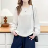 Especial2026 Outono Novo Tamanho Grande Elegante Patchwork de Renda Manga Longa Blusa Top Elegante para Mulheres 0810