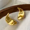 Brincos Metálicos Curvos Europeus e Americanos Transfronteiriços Exagerados Estilosos Modernos Versáteis Simples Elegantes Acessíveis Luxo Brincos de Ponta