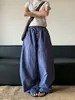 Calça Casual Elástica de Cintura Larga, Perna Larga, Estilo Americano Old Money para Uso Externo, Caimento Solto, Emagrecimento, Calça Versátil para o Trabalho, Calça Longa de Estilo Relaxado