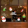 Decoração de atmosfera de Natal 2026 Papai Noel e renas adesivos eletrostáticos para shoppings e portas de vidro de hotéis