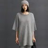 Cachemira para Mujer Cuello Redondo Holgado Casual Versátil a la Moda Estilo Perezoso Prendas de Punto Otoño e Invierno Nuevo Estilo Prendas de Punto de Cachemira