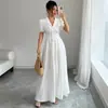 2026 Nuevo Vestido de Estilo Europeo y Americano Transfronterizo Estilo Francés Elegante Blanco Ceñido a la Cintura Nicho