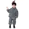 Traje de Algodón con Forro de Felpa Rayado de Invierno para Niños Conjunto de Dos Piezas de Abrigo de Algodón Engrosado para Niños Pequeños Ropa Cálida