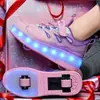 Zapatos de Patines de Cuatro Ruedas Baratos para Niños al por Mayor, Patines de Ruedas Retráctiles Invisibles para Niñas, Patines de Ruedas de Ocho Ruedas Deportivos para Estudiantes Niños