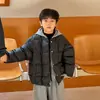 Ropa Infantil Chaqueta de Plumas con Capucha para Niños 2025 Invierno Nueva Abrigo Engrosado para Niños Mayores Otoño e Invierno Ropa de Plumas de Pato Blanco