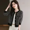 Chaqueta estilo Chanel para mujer, nuevo modelo primavera y otoño 2026, ropa de otoño petite, suéter de punto, cárdigan corto, top de principios de otoño