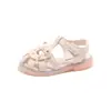 Sandalias Cerradas para Niñas, Nuevo Estilo de Verano, Zapatos Suaves de Princesa para Niños, Zapatos de Playa Antideslizantes con Lazo para Niñas Pequeñas