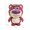 Oso Fresa Rosa Adornos Decorativos para Pastel Estilo Ins Parkhat Osito Niños Sonriente Cumpleaños Vestido Enchufe