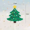 Pegamento flexible decoración tarta de Navidad inserción de tarjeta Papá Noel muñeco de nieve ciervo árbol de Navidad decoración de tarta decoración enchufable