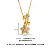 Artículo popular en Xiaohongshu: Collar con colgante de flor de diamantes completos chapado en oro, collar para la clavícula de lujo ligero y de alta gama, regalo para novia