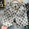 Comércio Exterior Tendência Shorts Masculinos de Corte Reto Cintura Elástica Cinco Pontos Estampa Calças Casuais Calças de Praia Estilo Europeu Comprimento Médio Estilo Jovem