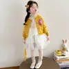 Vestido de otoño para niña 2026 nuevo estilo cárdigan suéter con estampado de estrellas para niños vestido tipo pastel para niña conjunto
