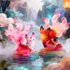 Novo Estilo Estilo Antigo Raposa de Nove Caudas Colorida Caixa Surpresa Raposa Fada Criativa Brinquedo da Moda Figura Decoração de Casa Pequeno Ornamento Presente Atacado