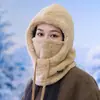Gorro de Lã para o Inverno para Homens, Máscara à Prova de Frio para Ciclismo, Cachecol de Lã Quente de Inverno, Gorro com Capuz de Lã Grossa, Gorro à Prova de Vento com Proteção para as Orelhas para Mulheres